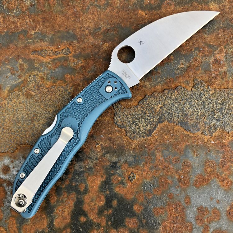 Spyderco Endela Blue FRN K390 Wharncliffe Deep Carry Titanium Clip